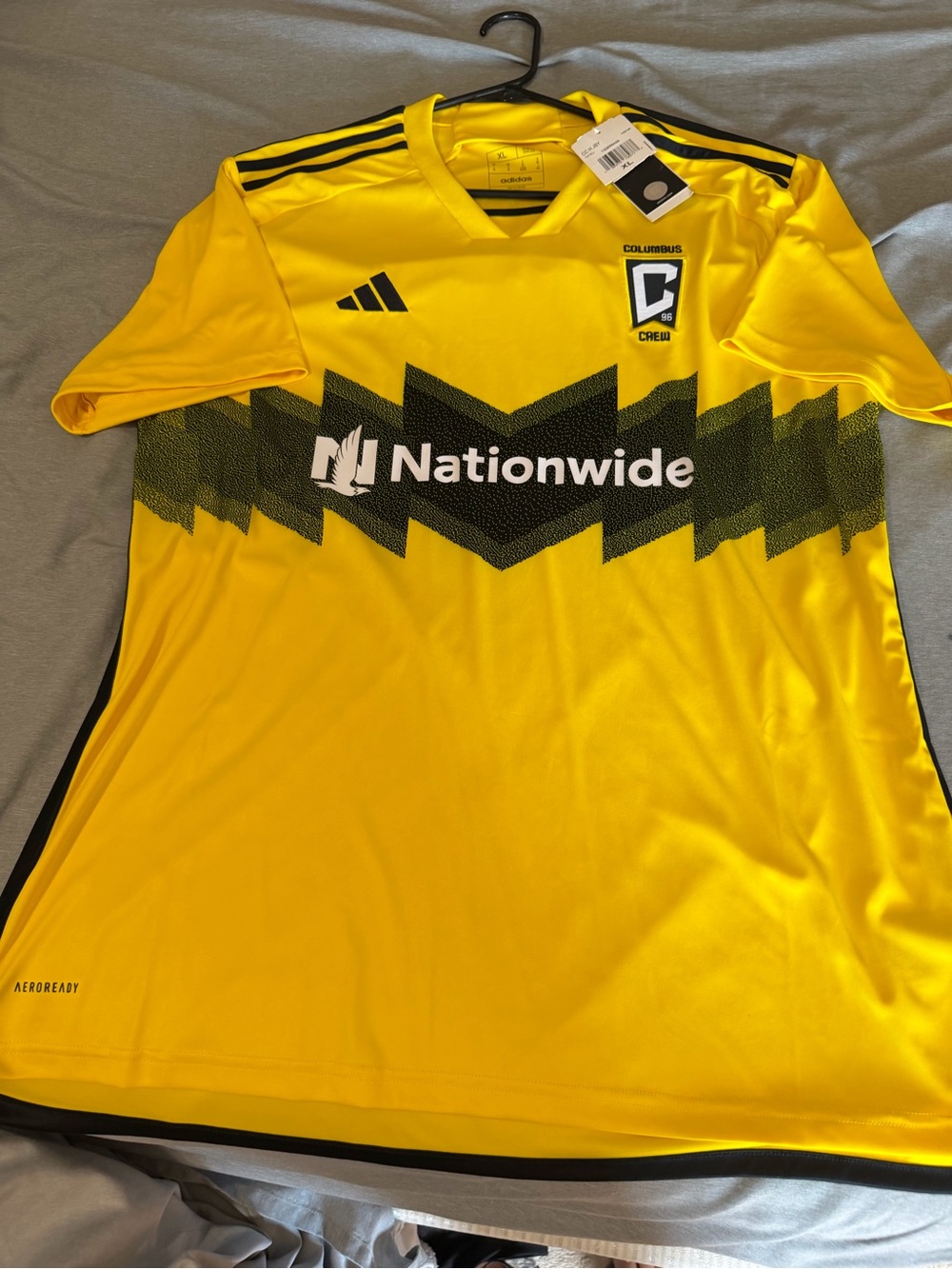 Adidas Columbus Crew Yellow Home Jersey, #9 Cucho XL (slim fit) NWT